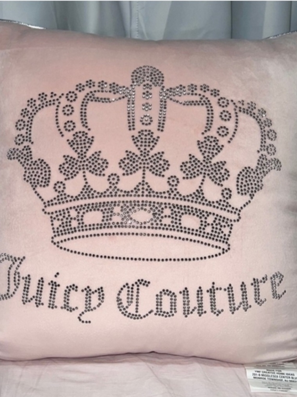 Juicy Couture Pink Rhinestone Crown Pillow